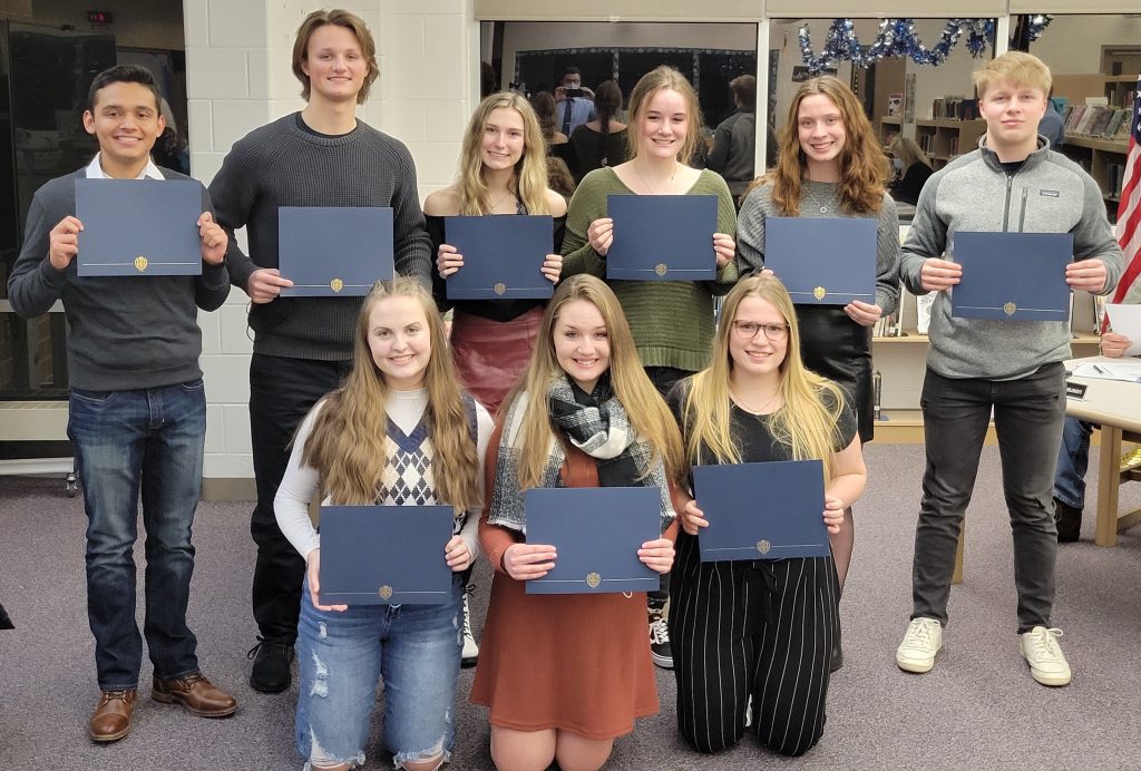 PHS IL State Scholars were at the January 19 school board meeting.