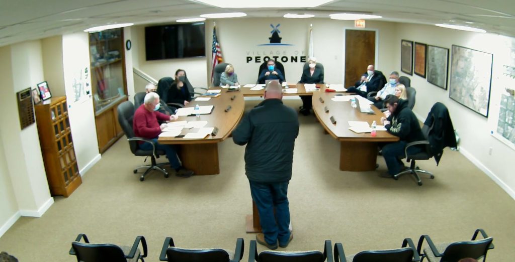 Manager of Public Works, Robert Hennke, addresses the board at the Monday January 10th meeting.