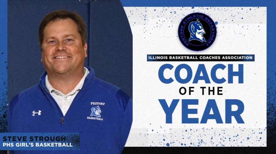 Peotone High School and the community would like to say CONGRATULATIONS to Coach Steve Strough on being selected by the Illinois Basketball Coaches Association as the 2021-2022 Coach of the Year winner! Coach Strough has twice been selected as an IBCA Coach of the Year! –Photo submitted.