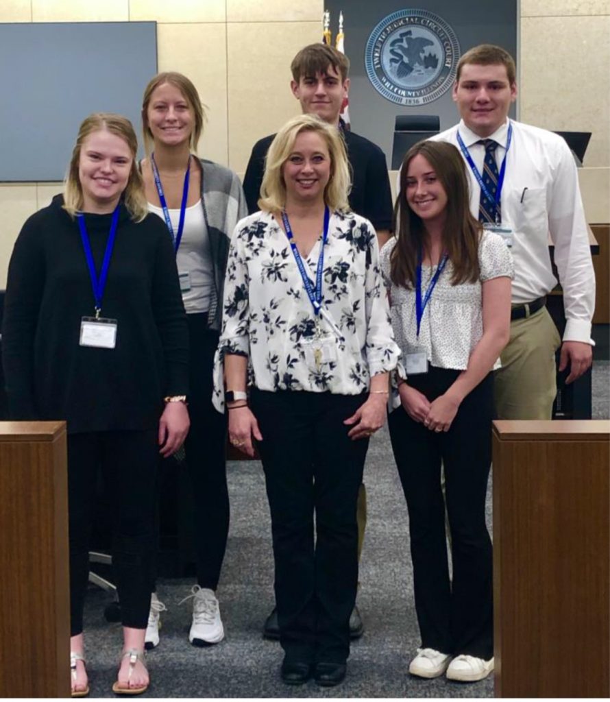 Andrea Chasteen, center, poses with interns working in the Will County Clerk’s Office for the summer, including Kaitlyn Koerner, Natalie VanDuyne, Charlie Squires, Andy Smigielski, and Betsy Creen. –Photo submitted.