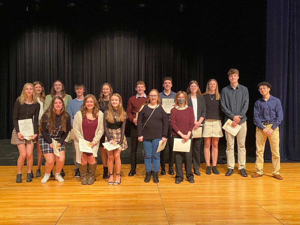 Peotone High School inducted 18 new members to the National Honor Society on November 13, 2022.