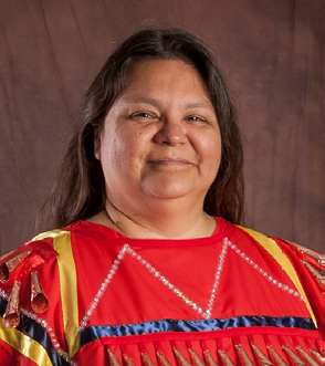 Kim Sigafus, an Illinois Humanities Road Scholar and award-winning Ojibwa author, will present a program titled “Singing Bird” and the Importance of Native American Women in Illinois History, on March 18 at Isle a la Cache Museum in Romeoville. Sigafus will be dressed in native regalia and will bring native items women would have used in their daily lives. –Photo courtesy of Illinois Humanities.