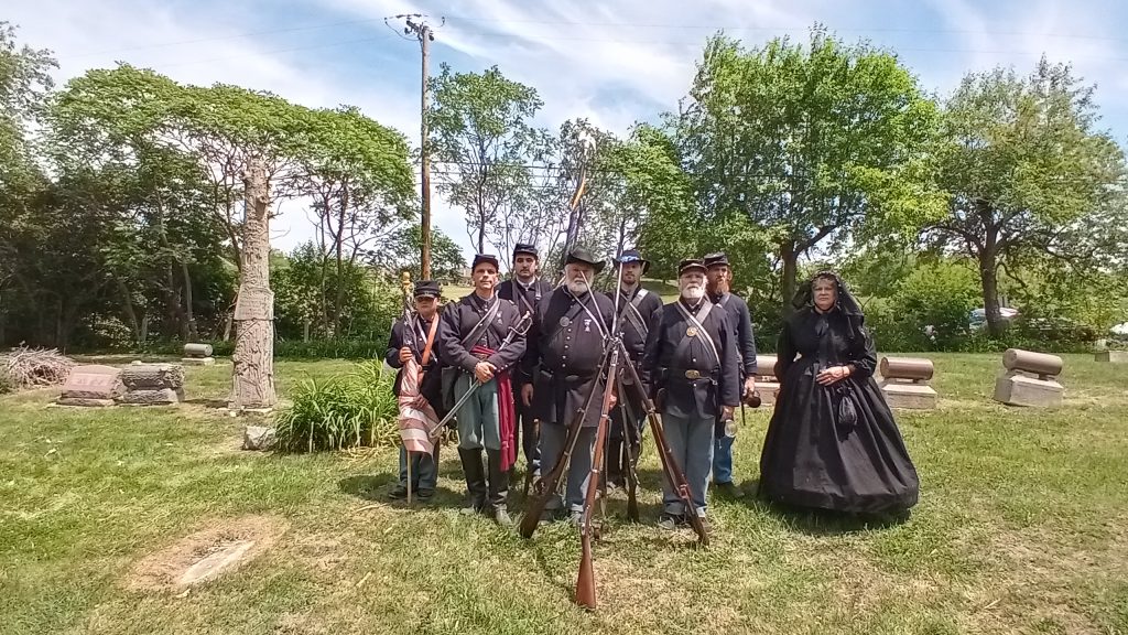 100th Illinois Infantry Company K Reenactors performed at Union Cemetery on Memorial Day. –Courtesy of the 100th Illinois Infantry Company K Reenactors.