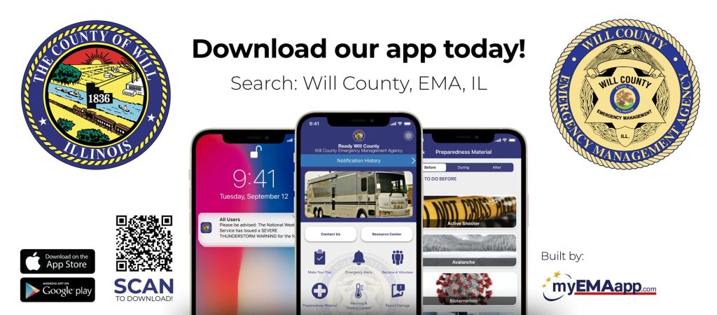 The new “Ready Will County” application allows residents to connect to emergency resources, including real-time alerts, preparedness information, warming and cooling centers, and tools for reporting damage in a disaster. –Photo submitted.