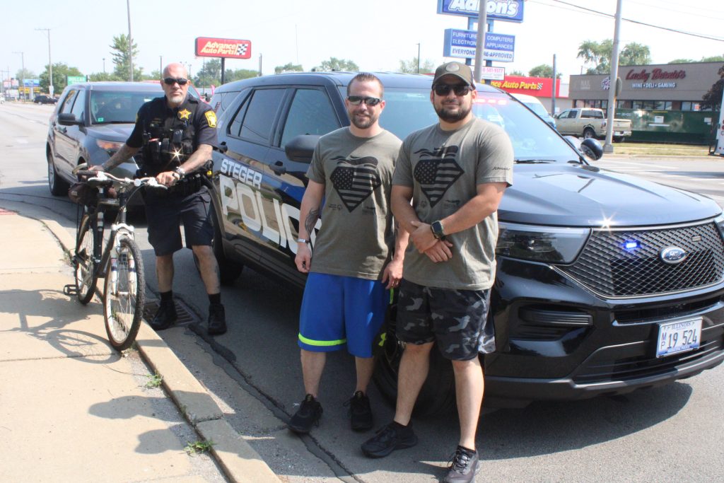 Steger PD participated in the Law Enforcement Torch Run for Special Olympics. Photo by Jim Piacentini.
