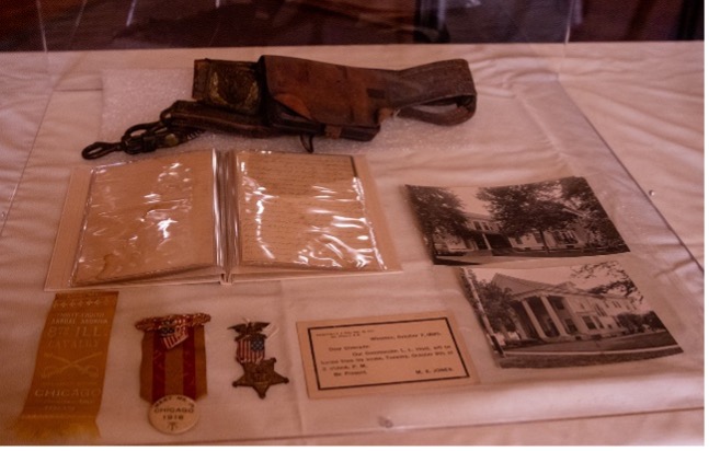 These items, belonging to Lt. Marcellus Jones, were on display for the public view at the commemoration on July 1. – Photo by U.S. Army, Barbara Wilson, Illinois National Guard Public Affairs Office.