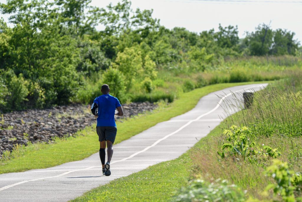 The Forest Preserve District of Will County will offer a Harvest Hustle Virtual 5K in October. Choose one of 11 designated trails to run your own race and submit your finished route online. –Photo by Forest Preserve staff.