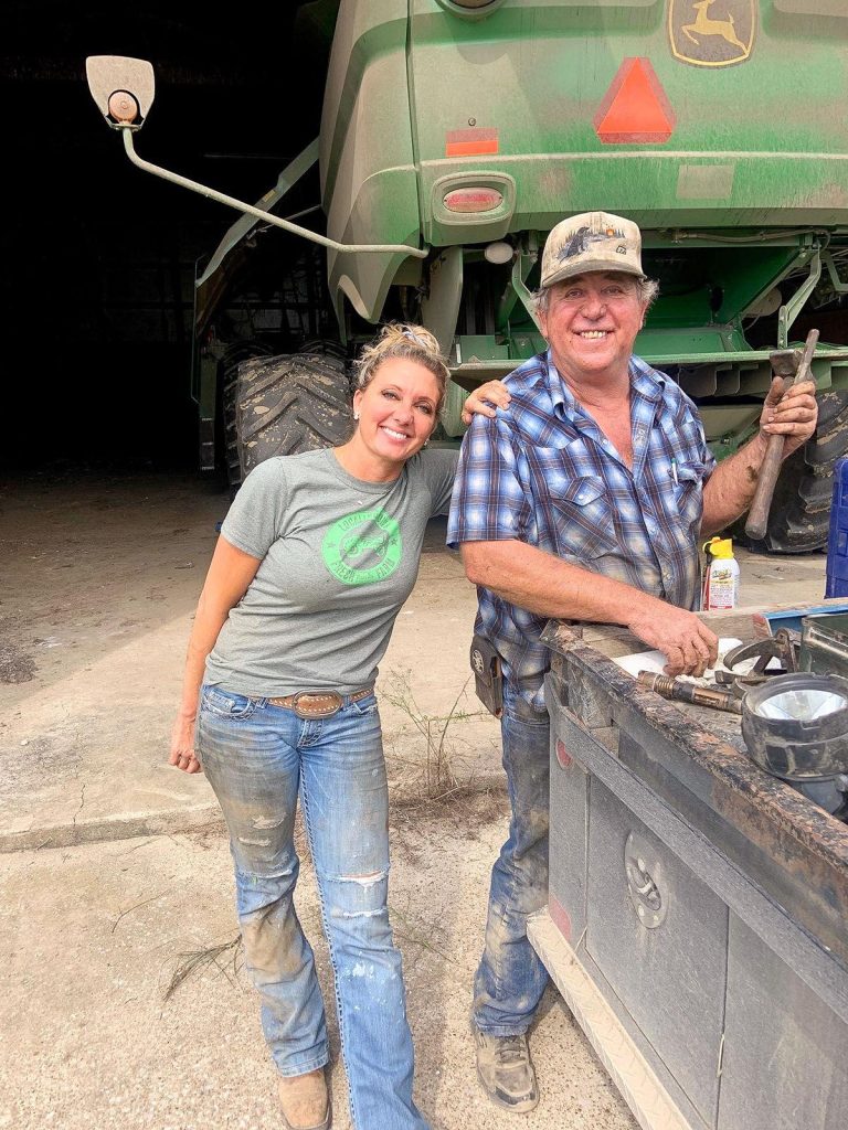 Brandy Renshaw enjoys working on the farm alongside her father, Steve Williams. –Photo courtesy of Brandy Renshaw.