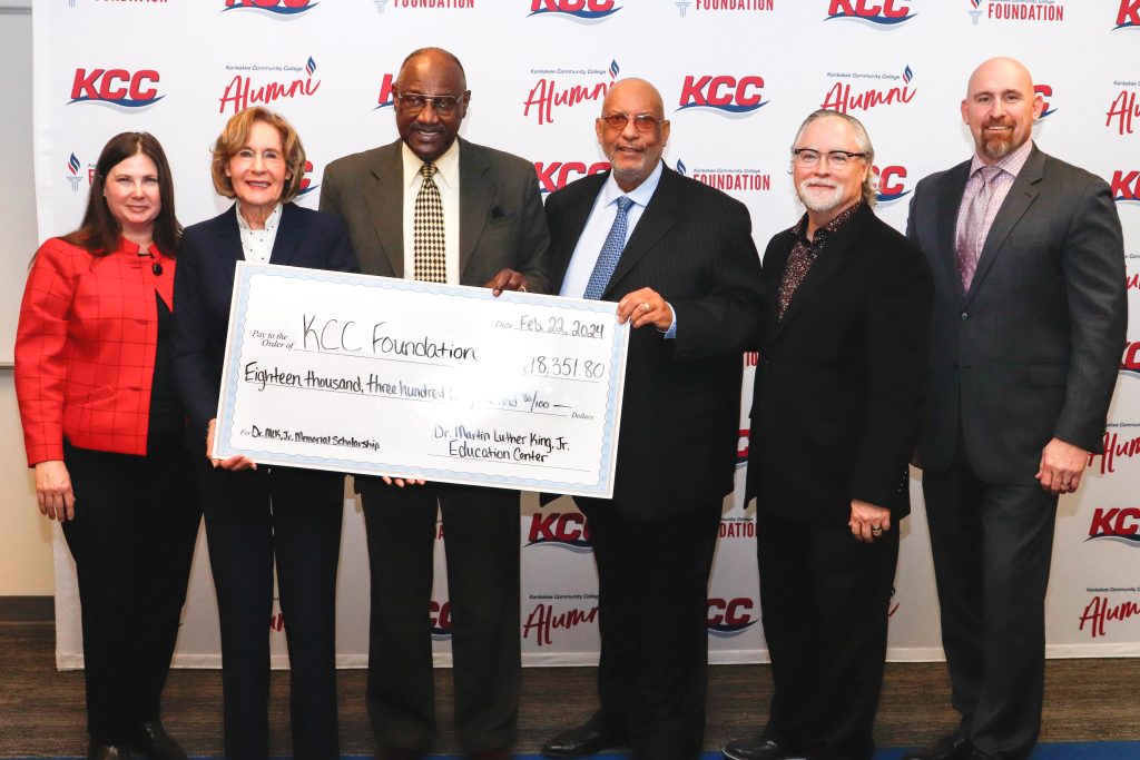 Posing for the check presentation are, left to right: Kari Nugent, Louise Bigott, Dr. Willie Davis, Steve Hunter, Dr. Brad Thomas, and Dr. Michael Boyd. –Photo submitted.