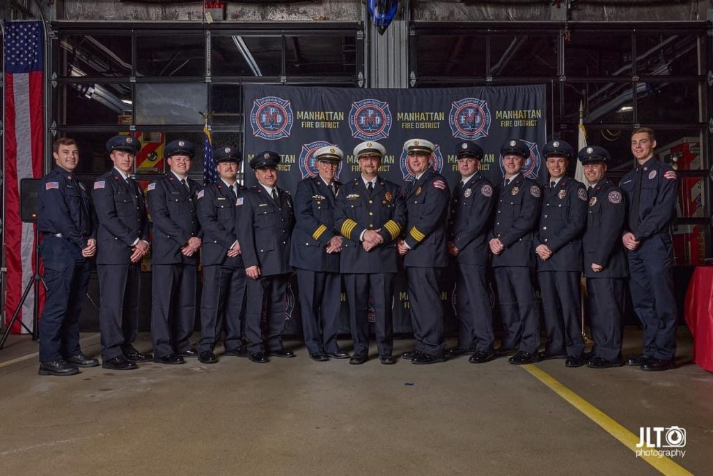 Manhattan FPD swore in eight new full time firefighters on March 5. –Photo courtesy the Manhattan FPD & JLT Photography.